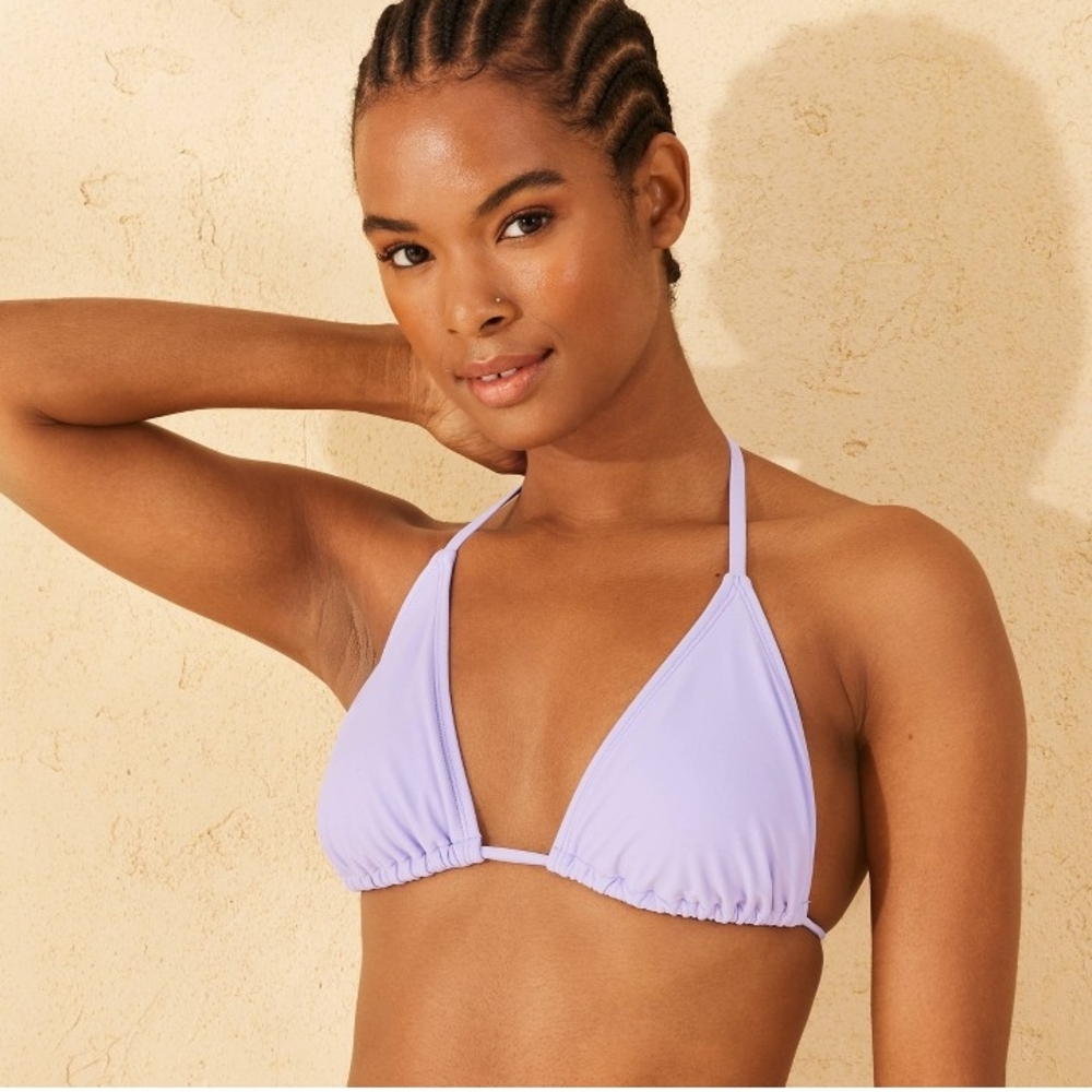 Lavender Purple Triangle Bikini Top